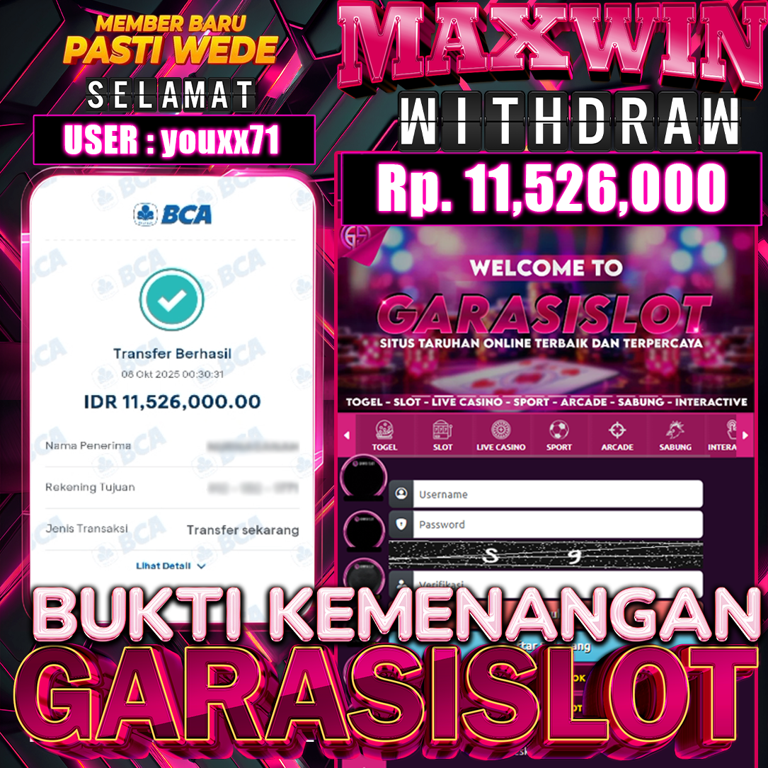 GARASISLOT Bukti kemenangan Gates of Olympus 1000