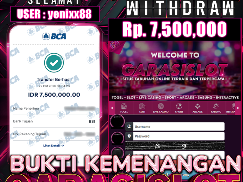GARASISLOT Bukti kemenangan Starlight Princess 1000